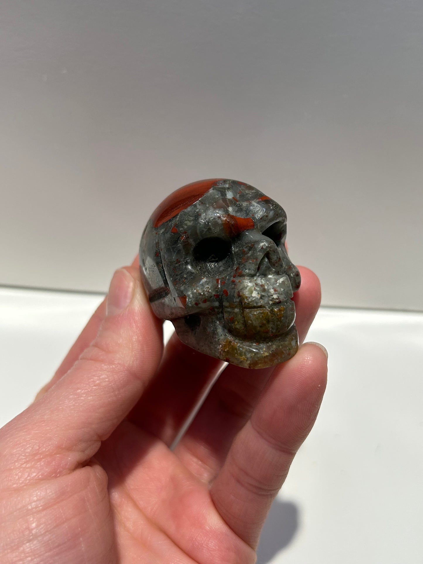 African Bloodstone Skull carving Gemstone Crystal