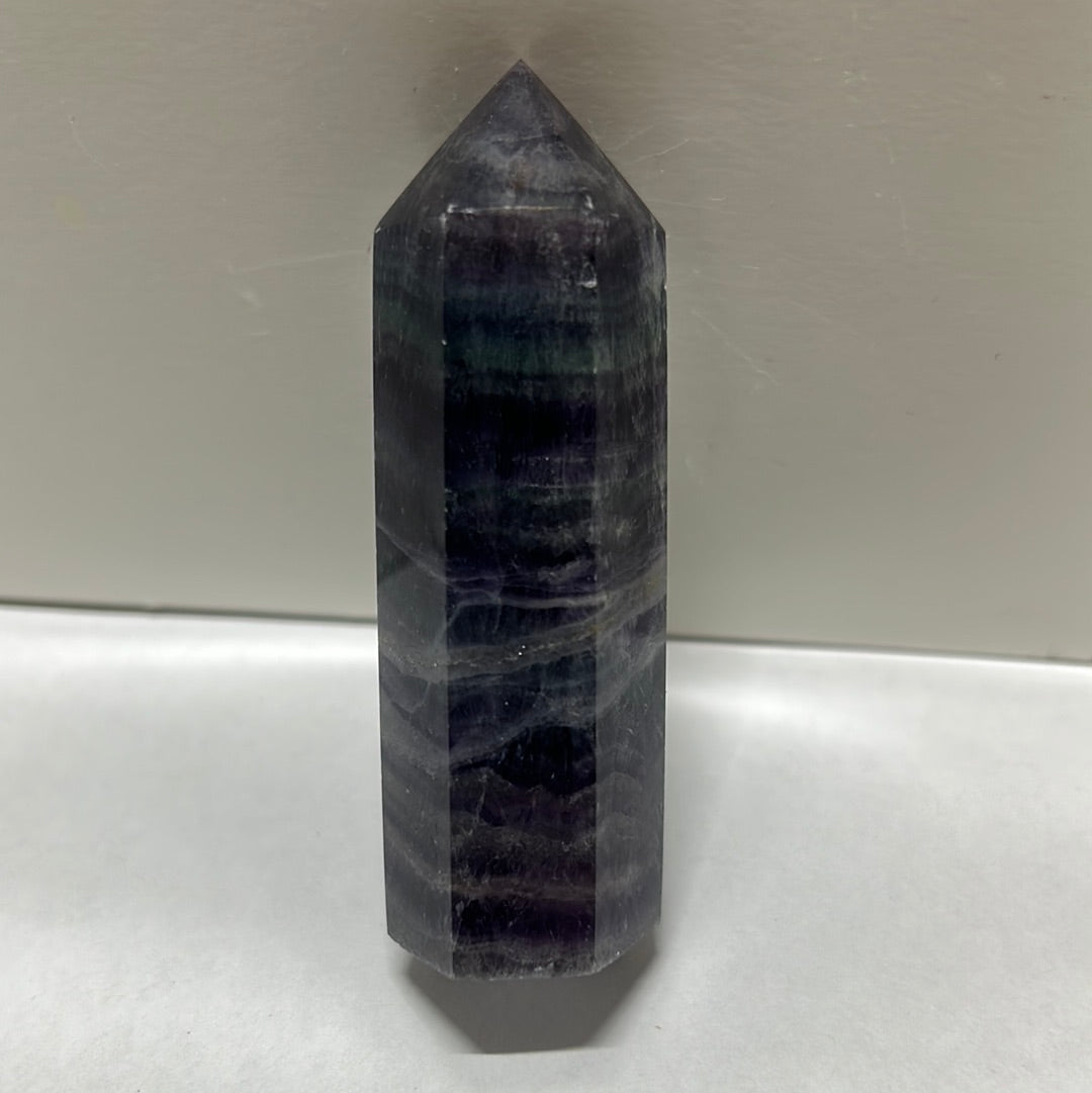 Rainbow Flourite Polished Point Tower Crystal (16)