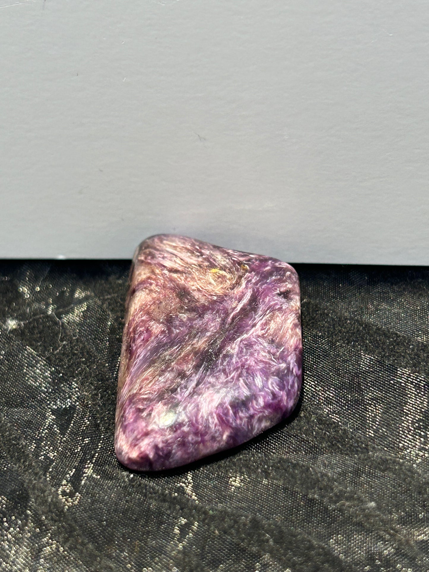 Polished Charoite Tumbled Pocket Rock Crystal