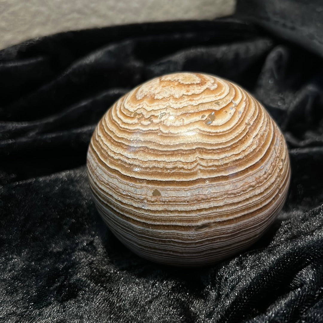 Brown Aragonite Banded Sphere