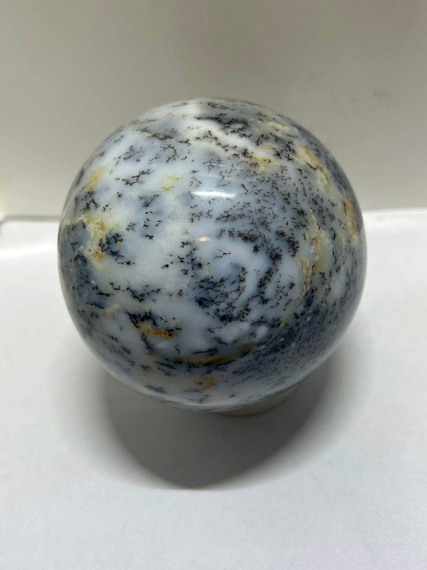 Dendritic Agate Sphere Carving Stone Crystal