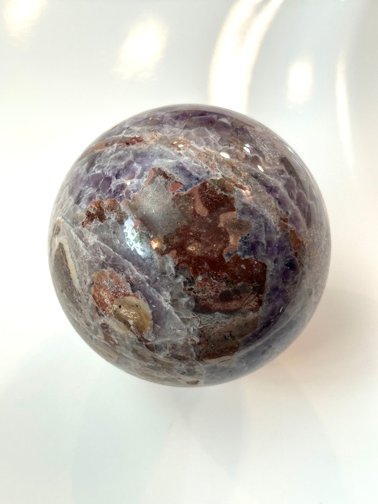 Chevron Amethyst Sphere Stone Crystal