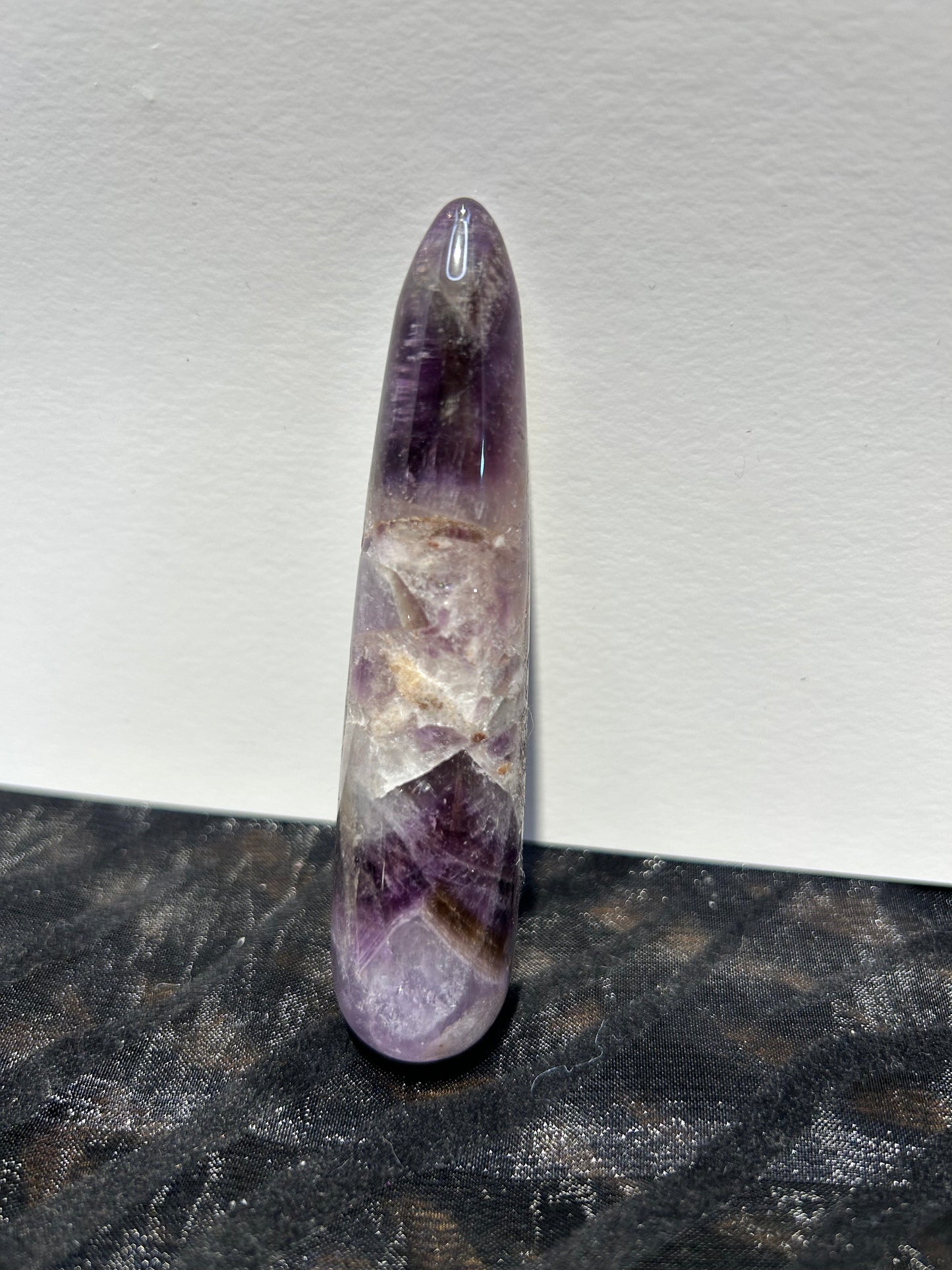 Amethyst Wand Rounded Point Crystal Chevron