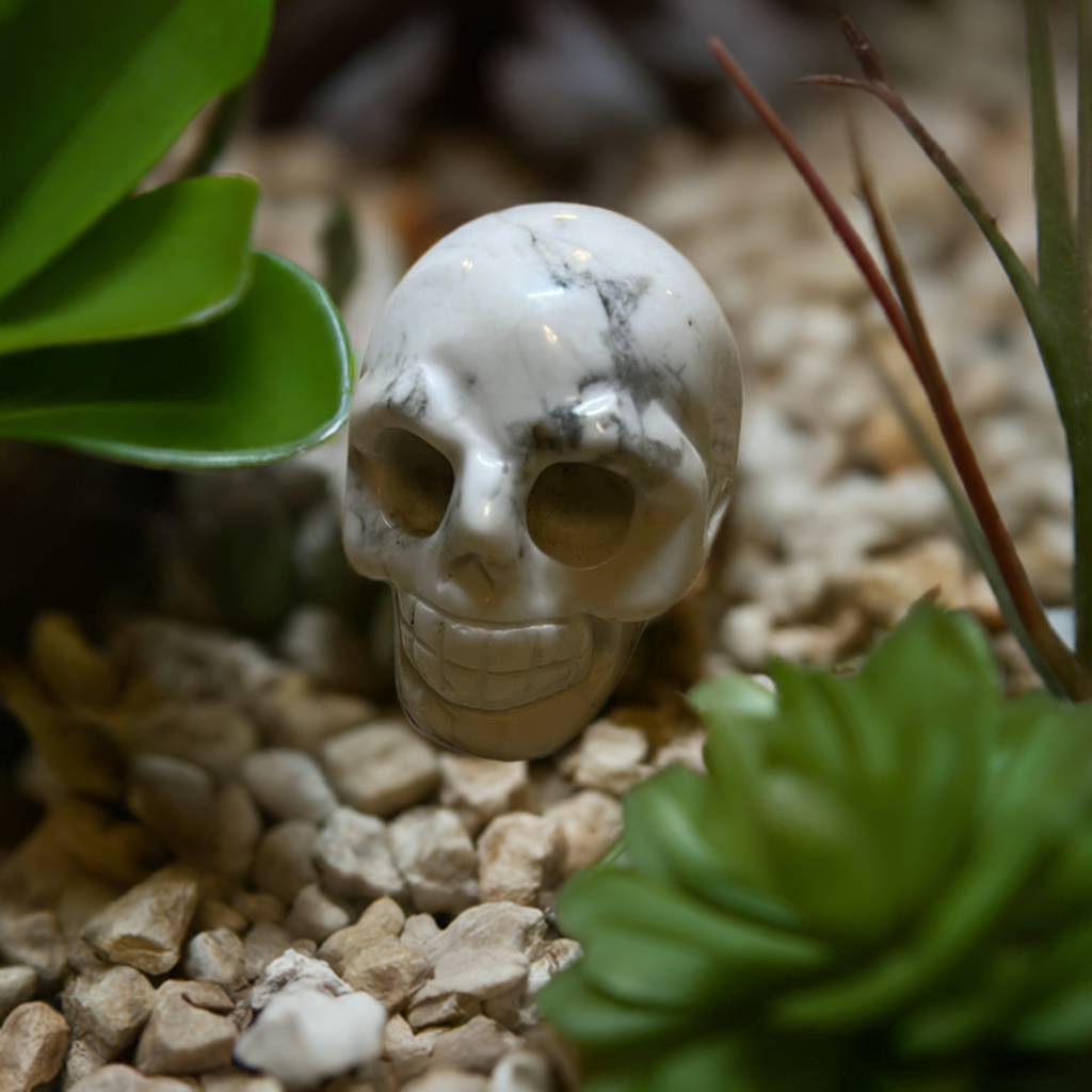 2"Howlite Skull Carving Crystal Gemini