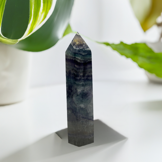 Rainbow Flourite Polished Point Tower Crystal (3)