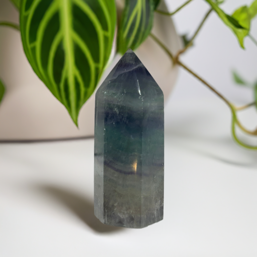 Rainbow Flourite Polished Point Tower Crystal (1)