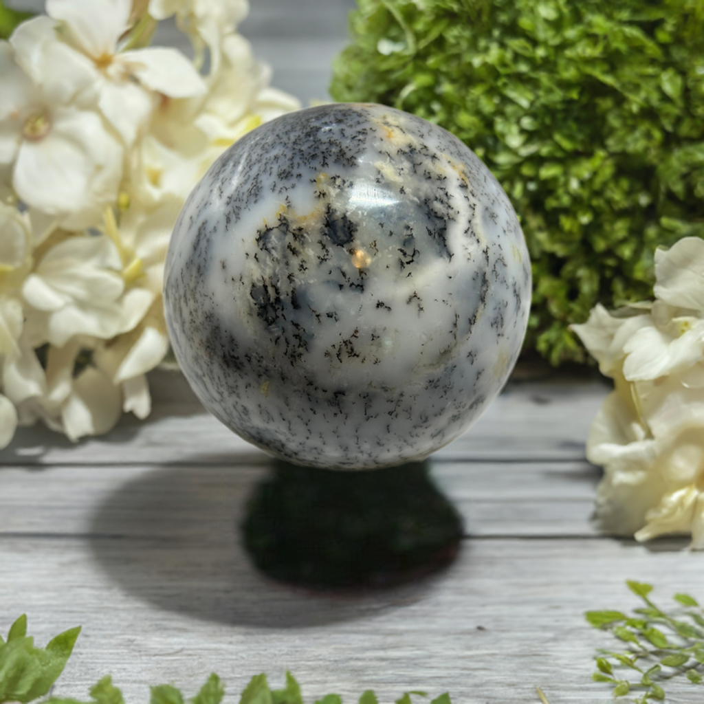 Dendritic Agate Sphere Carving Stone Crystal