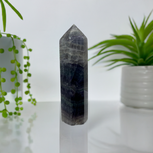 Rainbow Flourite Polished Point Tower Crystal (19)