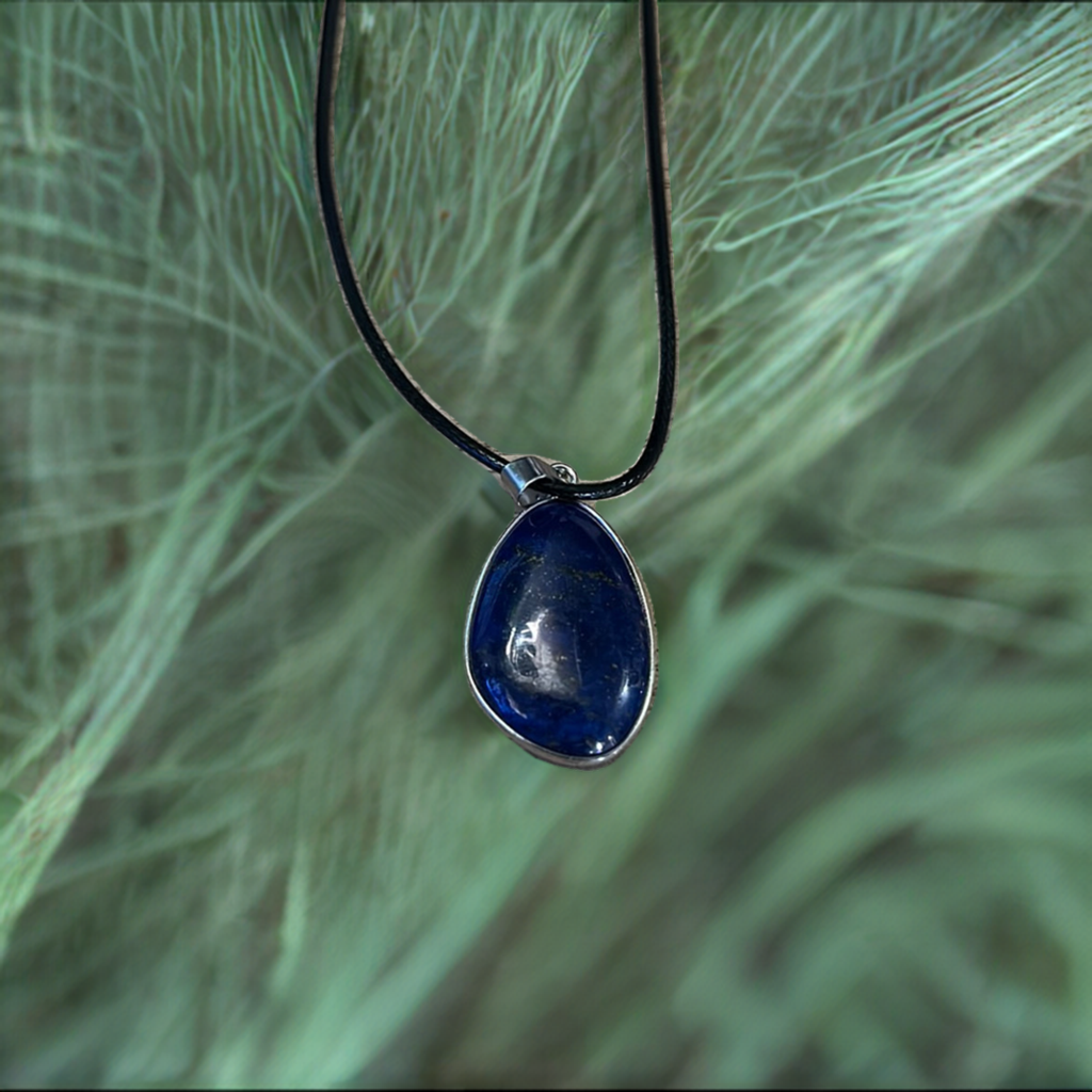Lapis Lazuli Teardrop Pendant Necklace Gemstone Crystal