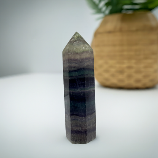 Rainbow Flourite Polished Point Tower Crystal (17)