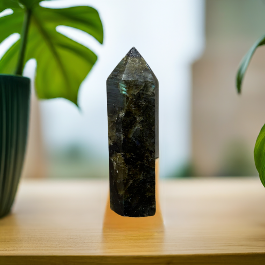 Labradorite Tower Crystal Obelisk Transformation Carved (A)