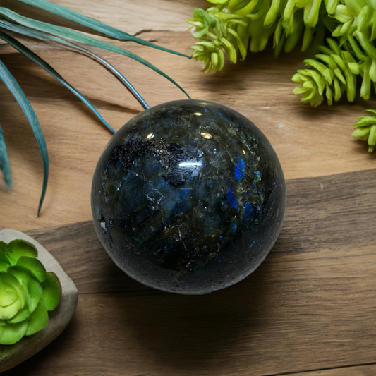 Labradorite Sphere Crystal Flash Transformation