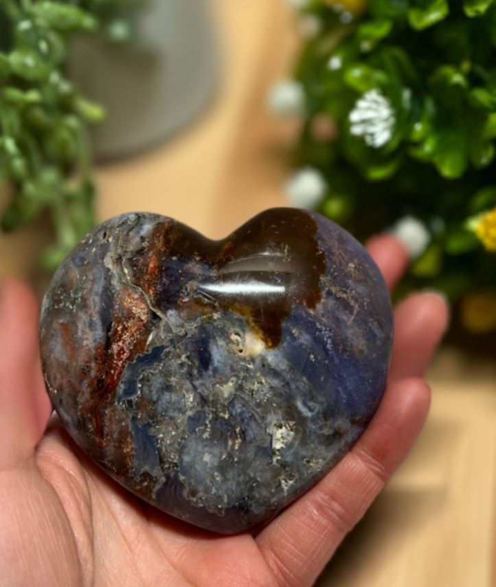 Cosmic Galaxy Jasper  Heart Palm Stone Crystal Gemstone