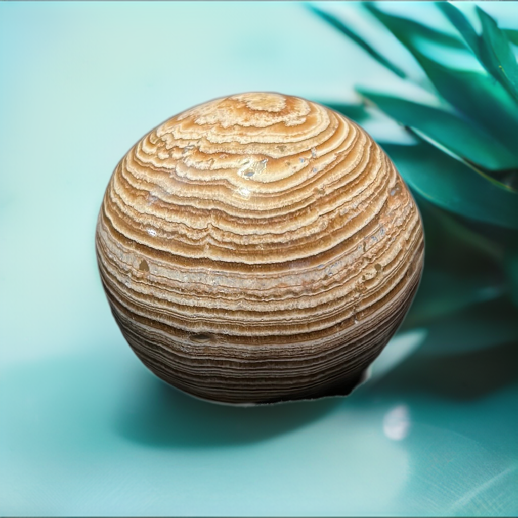 Brown Aragonite Banded Sphere