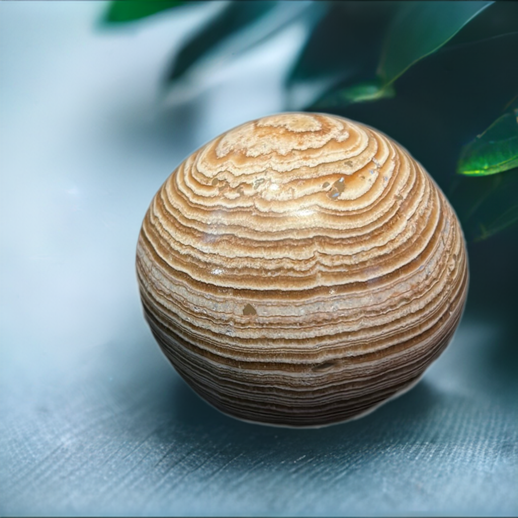 Brown Aragonite Banded Sphere