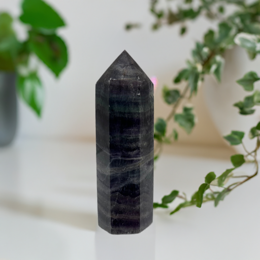 Rainbow Flourite Polished Point Tower Crystal (16)