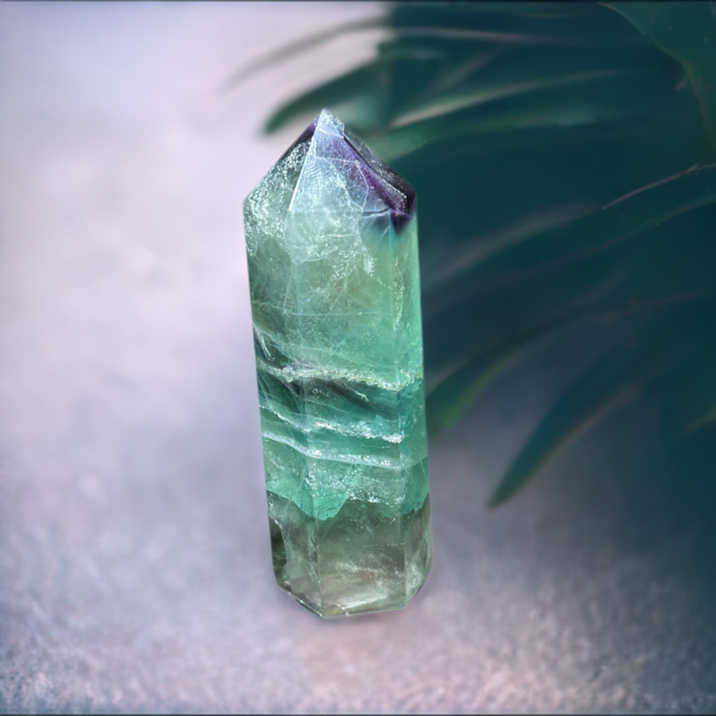 Rainbow Flourite Crystal Polished Point Tower