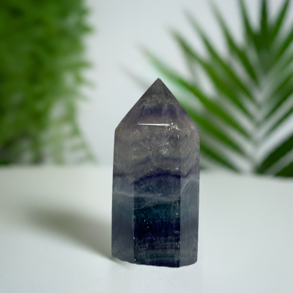 Rainbow Flourite Polished Point Tower Crystal (2)