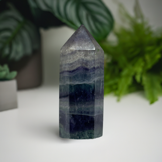 Rainbow Flourite Polished Point Tower Crystal (7)