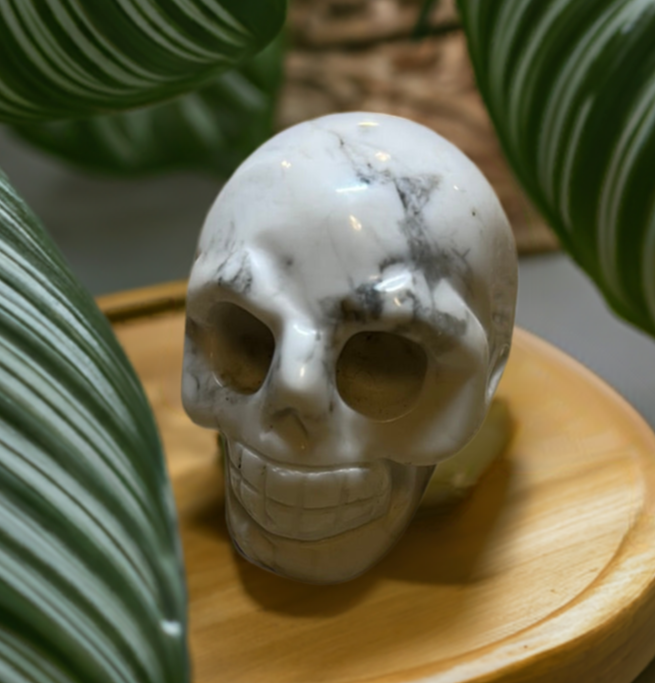 2"Howlite Skull Carving Crystal Gemini