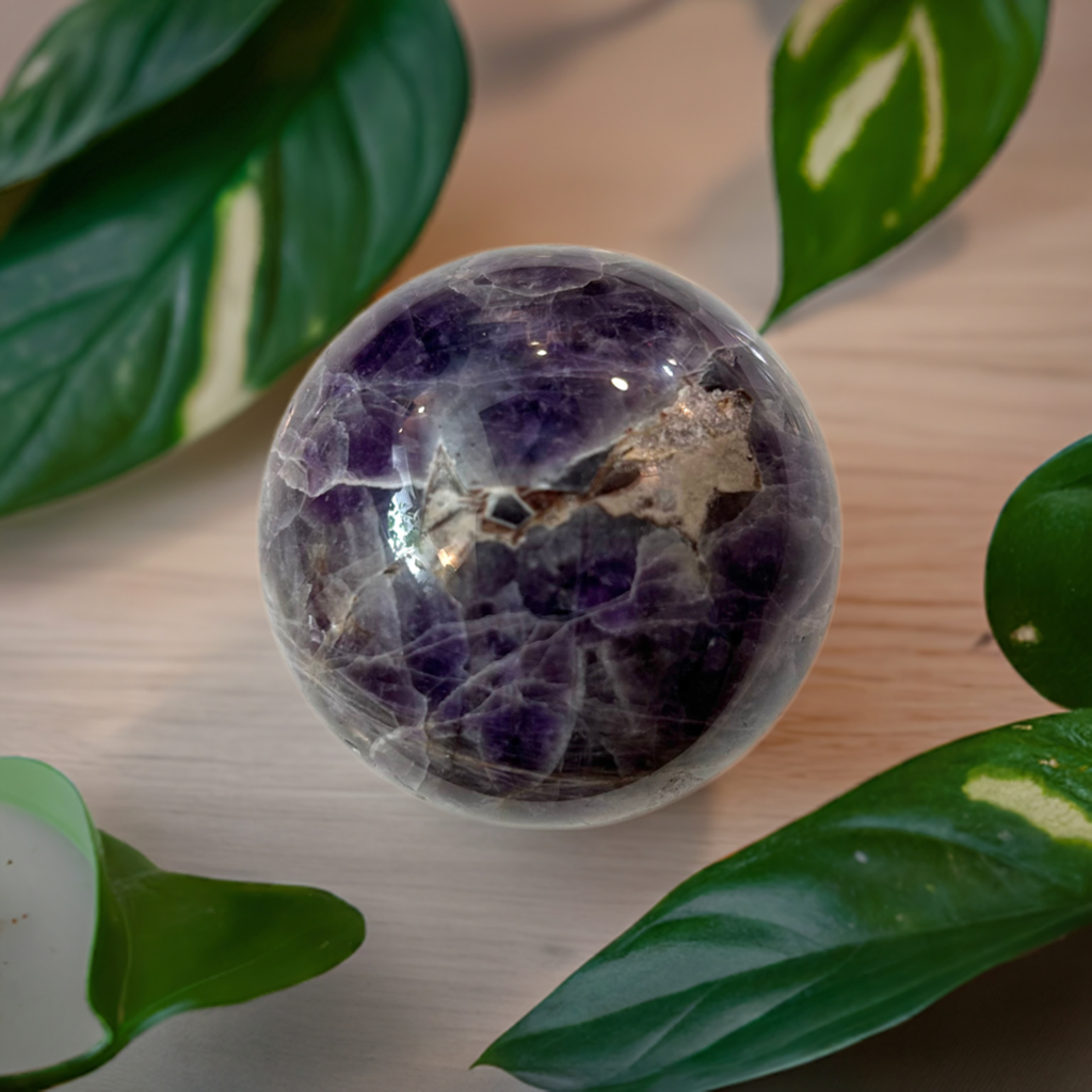 Chevron Amethyst Sphere Stone Crystal