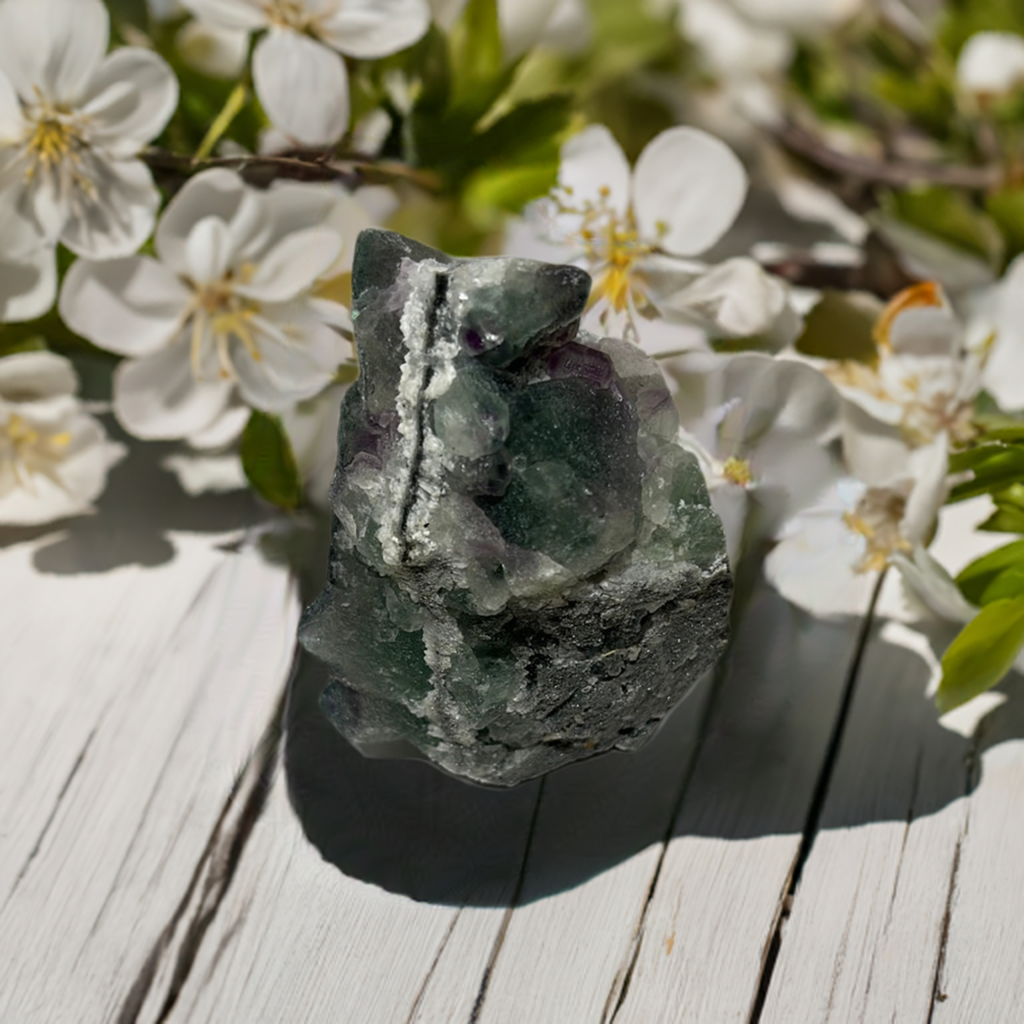 Green Flourite Raw Specimen Cluster