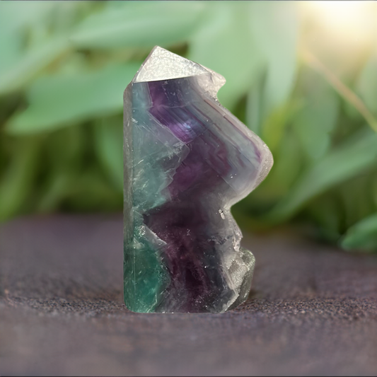 Rainbow Flourite Raw and Polished Freeform Tower