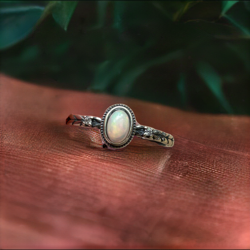 Opal Adjustable Ring 925