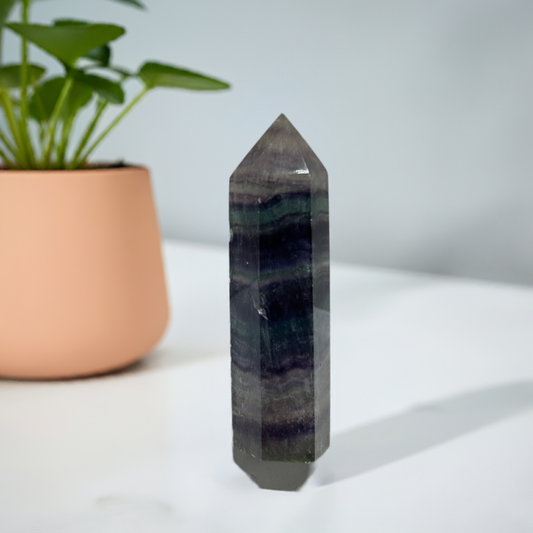 Rainbow Flourite Polished Point Tower Crystal (9)