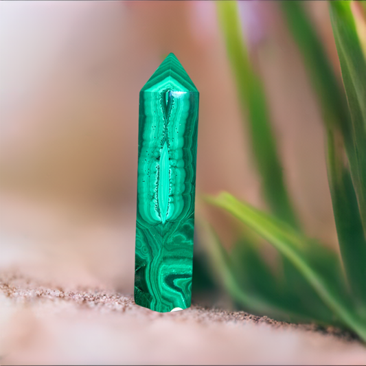 Malachite Tower Crystal  Point