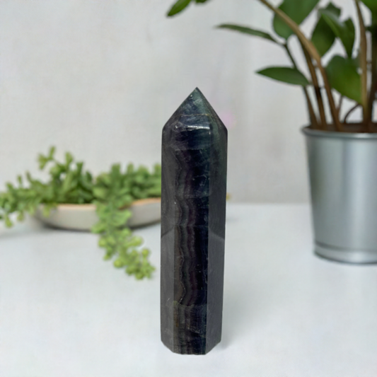 Rainbow Flourite Polished Point Tower Crystal (18)