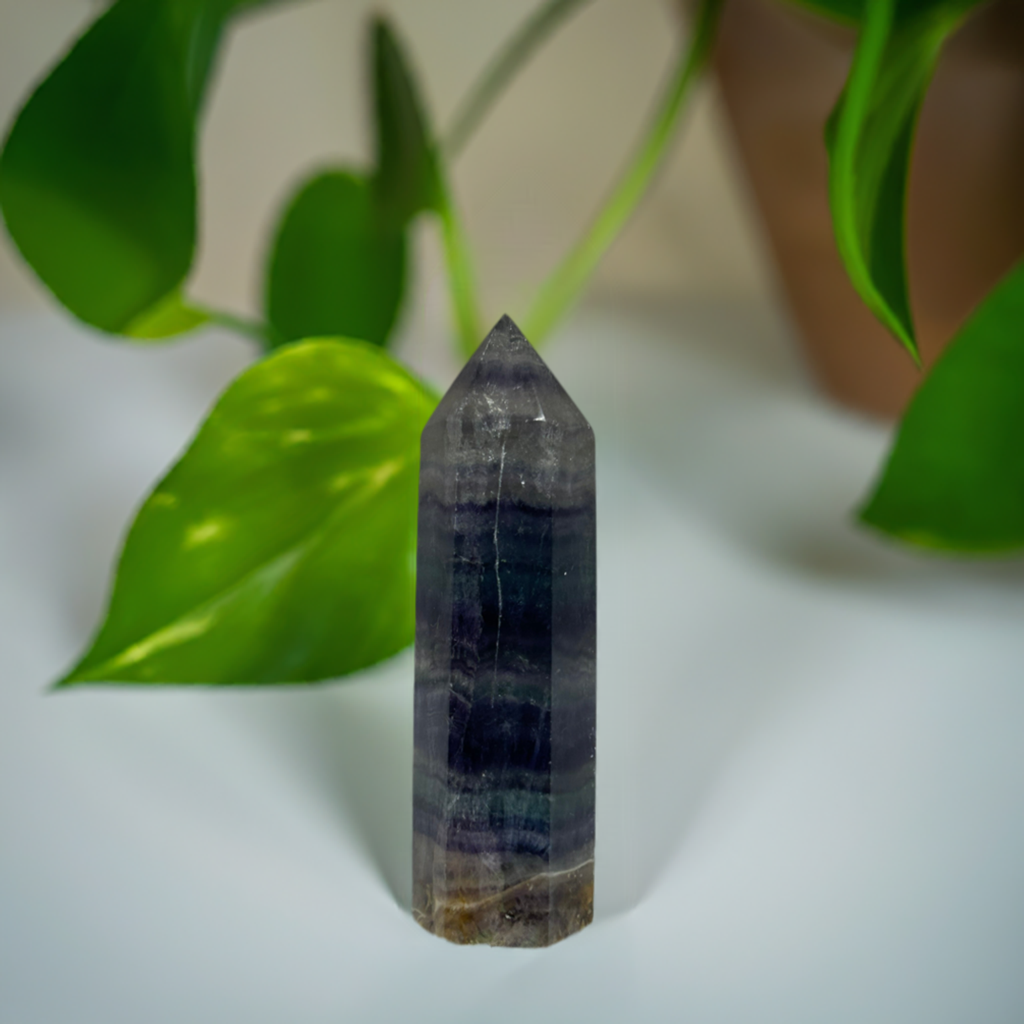 Rainbow Flourite Polished Point Tower Crystal (6)