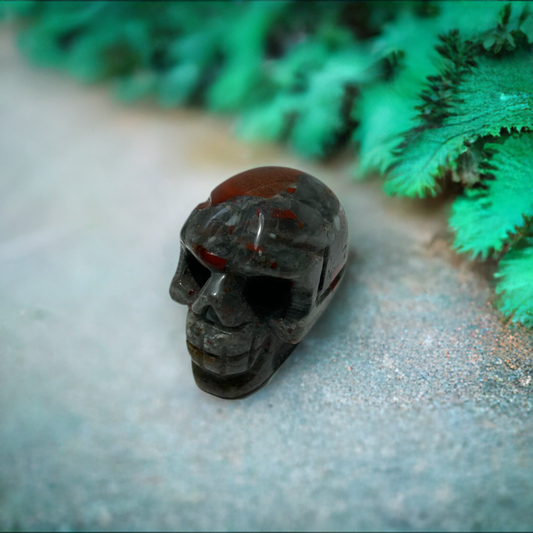 African Bloodstone Skull carving Gemstone Crystal