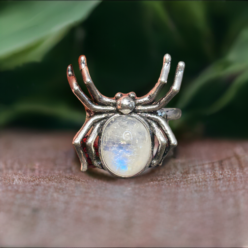 Moonstone Adjustable Spider Ring