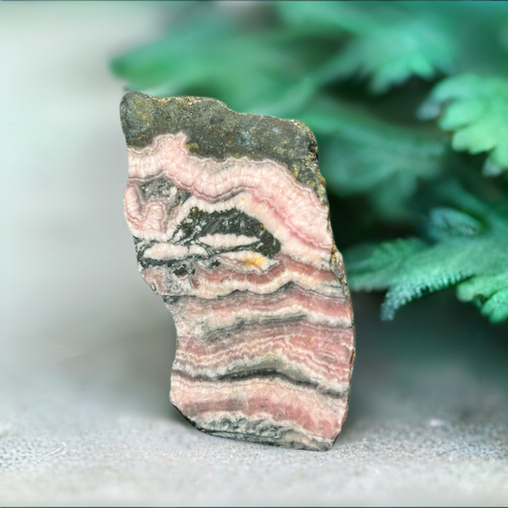 Rhodochrosite Freeform Slab Crystal Gemstone Banded Bacon