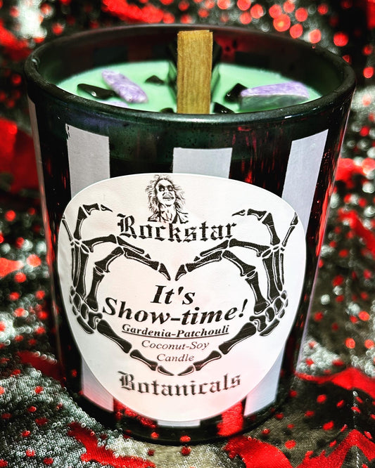 “It’s Showtime!”  Beetlejuice inspired candle.