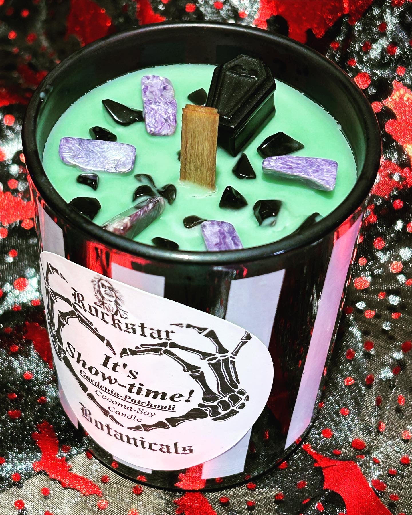 “It’s Showtime!”  Beetlejuice inspired candle.